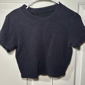 Alo Black Women's Waffle Crop Top